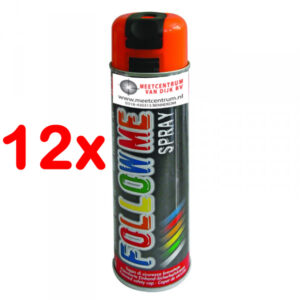 Markeerverf spuitbus kleur fluor oranje DOOS 12 Stuks  €6,95 p/st