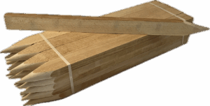 Beukenhouten piket met ronde punt 45 x 20 x 600 € 1,20 p/st per 20 stuks