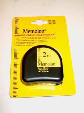 Memolon 2 m, 13 mm breed, zwarte kunststof behuizing