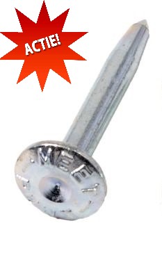 Meetspijkers 75 mm, kop Ø 25 mm, opschrift meetpunt, 100 stuks.