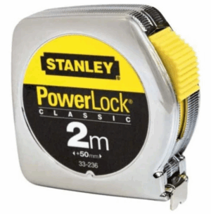 Stanley Powerlock 2 m, mm, 13 mm breed, verchroomde kast