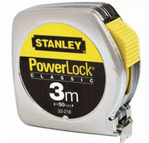 Stanley Powerlock 3 m, mm, 13 mm breed, verchroomde kast
