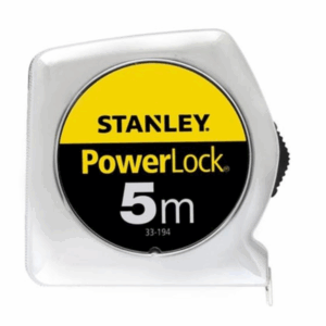 Stanley Powerlock 5 m, mm, 19 mm breed, verchroomde kast