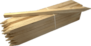 Vurenhouten piketten met ronde punt 22x22x500 € 0,51 p/st per 25 stuks